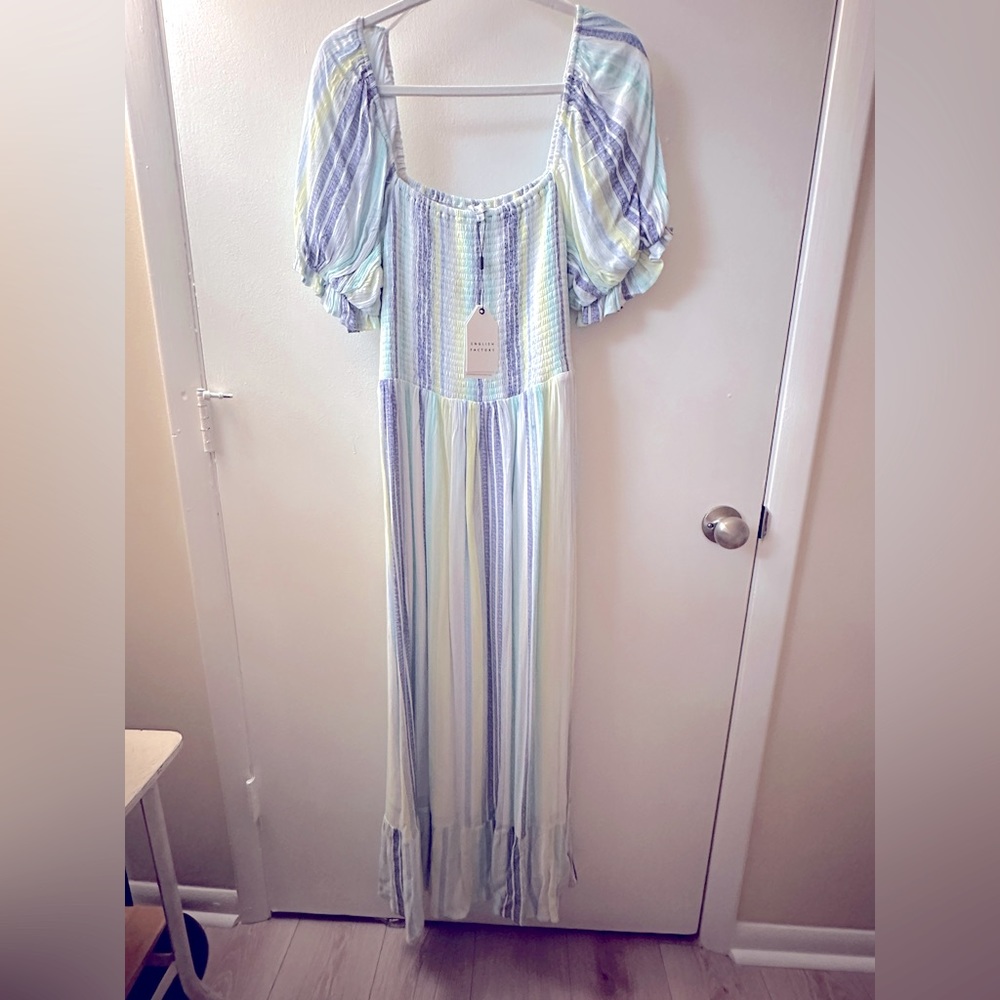 English Factory vertical stripe maxi